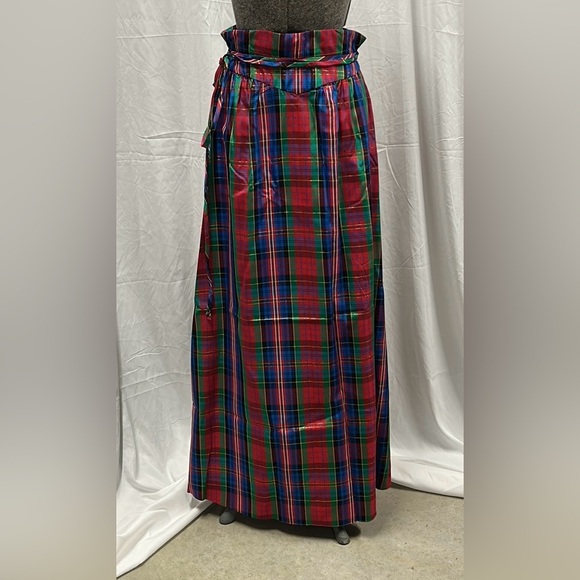 Vintage Elissa of California Blue, Green, Red, and Black Plaid Long Skirt Size 8 - Picture 1 of 9